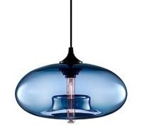 Lampade da soffitto vintage Paralume in vetro blu scuro Lampadario moderno Illuminazione interna Lampada a sospensione industriale semplice E27 per illuminazione della sala studio della camera da
