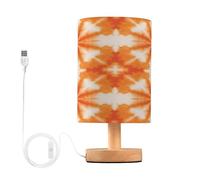 Lampade da tavolo arancione Tie-dye con porta USB per la luce notturna del bagno della stanza