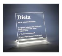 Lampade da tavolo, con Parole Luminose Idea Regalo LUCILIO LAMPADA DIETA Dimensioni 20x33xh 30 cm -Spessore 10 mm con scritta, trasparente trasparente