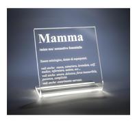 Lampade da tavolo, con Parole Luminose Idea Regalo LUCILIO LAMPADA MAMMA Dimensioni 20x33xh 30 cm -Spessore 10 mm con scritta, trasparente trasparente