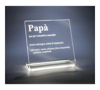 Lampade da tavolo, con Parole Luminose Idea Regalo LUCILIO LAMPADA PAPA' Dimensioni 20x33xh 30 cm -Spessore 10 mm con scritta, trasparente trasparente