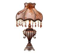 Lampade da Tavolo,Pada da Tavolo Di Lusso in Stile Europeo,Pada da Scrivania, Paralume in Tessuto con Nappe,Pada da Comodino,Pada da Notte Artistica, Realizzata in Cina./Medio/a