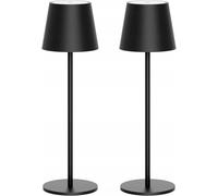 Lampade da tavolo senza fili con batteria, dimmerabili, IP54, 2 pezzi, nere