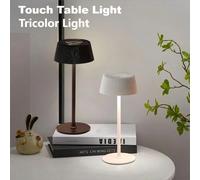 Lampade da tavolo senza fili ricaricabili, lampada a tocco con 3 colori e dimmerazione continua, lampada da comodino/scrivania a LED per ristorante, patio, camera da letto, esterno 25 cm/9,84 polliciA