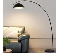 Lampade da terra ad arco nero per soggiorno Lampada da terra in metallo con testa regolabile Lampada da terra moderna ad angolo a 3 colori Lampada da lettura accattivante Lampada con palo alto sopra