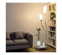 Lampade da Terra Lampada da Pavimento Piantana Ferro battuto lampada da terra con Tavolino, PVC paralume pavimento luci con 2 Luce, bagagli Lampada da terra for salotto, ufficio, camera da letto Lampa