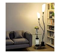 Lampade da Terra Lampada da Pavimento Piantana Ferro battuto lampada da terra con Tavolino, PVC paralume pavimento luci con 2 Luce, bagagli Lampada da terra for salotto, ufficio, camera da letto Lampa