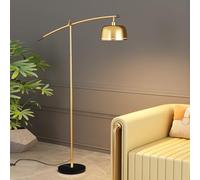 Lampade da terra moderne di lusso Lampada da terra da lettura con braccio oscillante regolabile Ferro galvanizzato oro Palo alto con base in marmo Lampada da terra Lampada alta industriale per