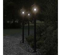 Lampade da Terra per Esterni 3 pz Nere 120 cm in Acciaio Inox