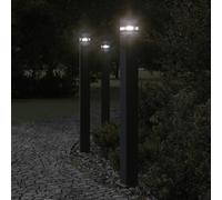 Lampade da Terra per Esterni 3pz Nere 110 cm in Alluminio