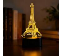 Lampade Eiffel luminosa, 7 colori illusione 3D Lampade d'atmosfera Crea un ambiente favorevole al sonno e decora le camere dei bambini, regali di compleanno per ragazzi