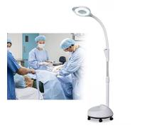 Lampade Estetiche a LED con Ingrandimento 8X, Lampada per Esame Chirurgico Dimmerabile, Lampada da Terra Mobile Senza Ombre per Cliniche Ginecologiche