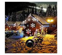 Lampade for proiettori di neve in movimento impermeabili Lampada da palco a LED con fiocco di neve Lampada da giardino for esterni for feste di Natale(White Snowflake)