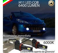 LAMPADE H11 A LED FENDINEBBIA 6400 LUMEN PEUGEOT 207 CC 6000K