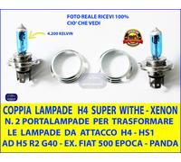LAMPADE H4 + Covertitore Adattatore per FIAT 500 H4 -HS1 ad attacco H5 R2G40