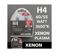 Lampade H4 Pilot Plasma Xenon 12v 60 / 55w 3600k P43t Luce Bianca Auto Coppia...