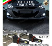 LAMPADE H8 LED FENDINEBBIA 6400 LUMEN HYUNDAI I40 6000K ULTRALUMINOSI