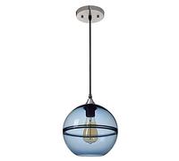 Lampade in Blu sferico Vetro Testa Singola Lampada Sospensione soffitto lampadario a 1 Luce per Il lavandino della Sala da Pranzo Isola Cucina del Bagno