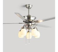 Lampade in Metallo, Ventilatore da Soffitto con Telecomando, Semplice, Romantico, Moderno, Silenzioso per Camera da Letto, Soggiorno, Sala da Pranzo, Arredamento D'Interni/52 Pollici