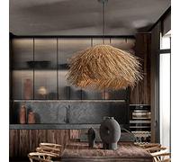 Lampade in rattan intrecciate a mano Lampadari Wabi Sabi Lampadari rustici in rattan retrò Cucina Foyer Sala da pranzo Ingresso Corridoio Finitura nichel lucido