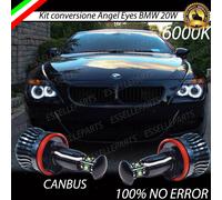 LAMPADE LED H8 CREE 20W ANGEL EYES BMW SERIE 6 E63 E64 DAL 2006 + CANBUS 6000K