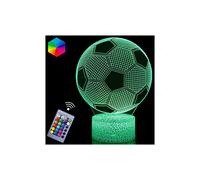 Lampade LED illusione luce notturna 3D da calcio con telecomando, alimentate tramite USB, colori RGB