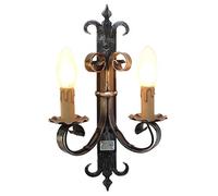 LANTERNA APPLIQUE VENETA 2 LUCI FERRO BATTUTO LANTERNE APPLIQUE LAMPIONE LAMPADE