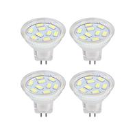 Lampade MR11 GU4 LED 2W, pari a 20 W lampade alogene, bianco freddo 6000K, AC/DC 12 V, la casa, Paesaggio, da incasso, illuminazione della pista(4 Pezzi)
