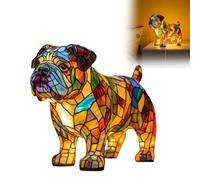Lampade per cani, lampade Corgi, lampada Schnauzer in vetro colorato per cani, luce notturna artistica della serie a tema cani carini, lampada da tavolo LED regalo divertente per gli amanti dei cani