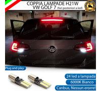 LAMPADE RETROMARCIA 24 LED H21W BAY9S CANBUS VW GOLF 7 VII 6000K PER FARI A LED