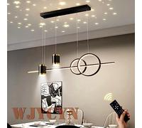 Lampade sala pranzo LED dimmerabili L100cm Lampadari da tavolo da pranzo con faretto Telecomando Altezza regolabile Designer 45W Moderna Lampade a sospensione per il soggiorno Cucina Ufficio (Nero)
