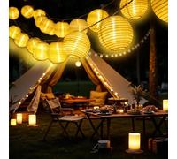 Lampade Solari a Corda Esterna p8m 40 LED All'aperto, Bianco Caldo, IP65 Impermeabile, 8 Modi Lampade Solari Per Giardino, Balcone, Terrazza, Cortile, Fest Decor, Durevole, Facile da Installare