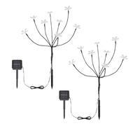 Lampade solari a luce solare per la decorazione del giardino esterno Lampada solare da esterno con fiori colorati, 8 fiori, vetro metallico, 8x LED, H 62 cm, set di 2