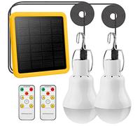 Lampade Solari Con Telecomando 2PCS e Cavo da 3,5 m*2 - Ricaricabili 130 Lumen per Esterni e Interni - Lanterne Con Luci LED per Giardino, Pollaio, Emergenza, Campeggio, Viaggi