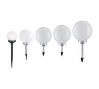Lampade solari da esterno, lampade da giardino a sfera, lampada a sfera con picchetto, lampada solare a LED, sfera solare per il giardino, bianco argento, LED bianco caldo