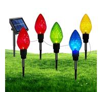 Lampade solari da esterno per vialetto,Luci da esterno per vialetto,5 x picchetti luminosi da giardino per vialetto | Lampada solare da giardino, picchetto illuminato da esterno di lunga durata