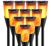 Lampade Solari da Giardino 6 Pezzi 12 LED Fiamma Luci Solari Esterno IP65