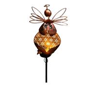 Lampade solari da giardino a forma di angelo con pannello ad alta efficienza e costruzione in ferro di lunga durata per patio forma decorativa percorso solare luce sentiero