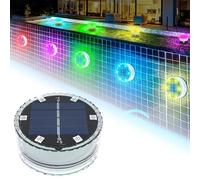 Lampade solari da Giardino per Esterni, luci sommergibili per la Decorazione del Cortile, Illuminazione a LED Ideale per Piscine, Giardini, acquari e Staccionata Bassa per Aiuole (Grey, 8.5x3.5cm)