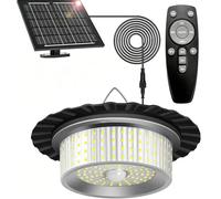 Lampade solari interne per capannoni, lampada solare con sensore di movimento a 4 modalità luminose, lampada sospesa solare per esterni impermeabile con telecomando, ideale per capannoni, gazebo