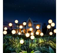 Lampade Solari Lucciole per Esterni Giardino, 4 Pezzi Firefly con 32 LED, Luce Calda, Impermeabili IP55, Lampade Decorativa Oscillanti per Cortile, Viale, Terrazza e Decorazione Notturna