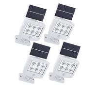 Lampade solari per esterni con rilevatore di movimento Faretto solare da parete a LED con rilevatore di movimento per esterni, bianco, LED 0,3W 150Lm bianco freddo, LxLxH 12,8x10x11 cm, set da 4