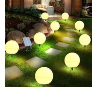 Lampade solari per esterni da giardino 6 pezzi, catena di luci a sfera solare per esterni, 7 cambi di colore, luci da balcone impermeabili per esterni, per marciapiedi, cortile, vialetto, decorazione