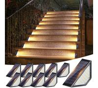 Lampade solari per esterni da giardino, lampade a LED da giardino, decorazione cortile, terrazza, recinzione, pathway, gradini e scale, luci a LED IP65, impermeabili, balconi, pavimenti, 10 pezzi