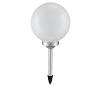 Lampade solari per esterni Lampada da giardino a sfera Picchetto Lampada a sfera solare 30 cm Sfera solare a LED per giardino, bianco argento, 4x LED bianco caldo, PxH 30x66,5 cm
