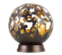 Lampade solari per esterno, decorazione balcone, decorazione giardino, luce solare in metallo per esterno, design fiore farfalla, nero, LED, DxH 20 x 22,5 cm