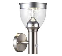 Globo Lampada Solare Da Parete LED Esterno Giardino IP44 Argento 1 Luce