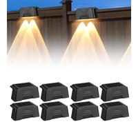 Lampade Solari Per Giardino Esterno: 8 Pezzi Lampade Solari Impermeabili, Illuminazione LED Per Scale Esterni, Applique Murale IP65 Per Vialetto Giardino Terrazza Recinzione (Nero)