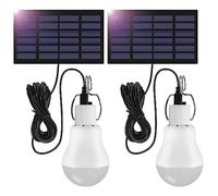 Lampade Solari Sospensione da Esterno 3W con 3,45m Cavo Ricaricabili, Luce LED Solare Portatile con Pannello Solare per Pesca, Tenda da Campo, Escursionismo, Emergenza, Giardino, 2 Set