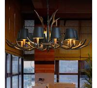 Lampade Sospensione Retro Resin Antlers Lampadario Catena Regolabile Altezza Ristorante E14 Base Luce Pendente Rustica Lampada Soffitto Sala Pranzo Negozio Abbigliamento Ufficio Camera Letto,10 heads